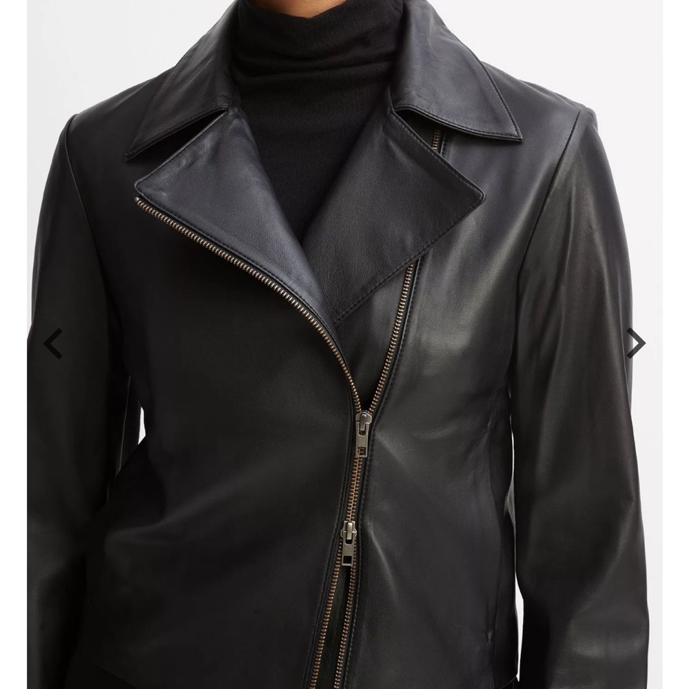 Vince classic black leather jacket